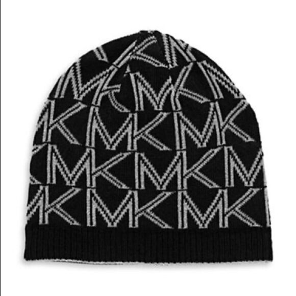 Michael Kors Logo Lurex Beanie-black-one Size - Picture 1 of 2